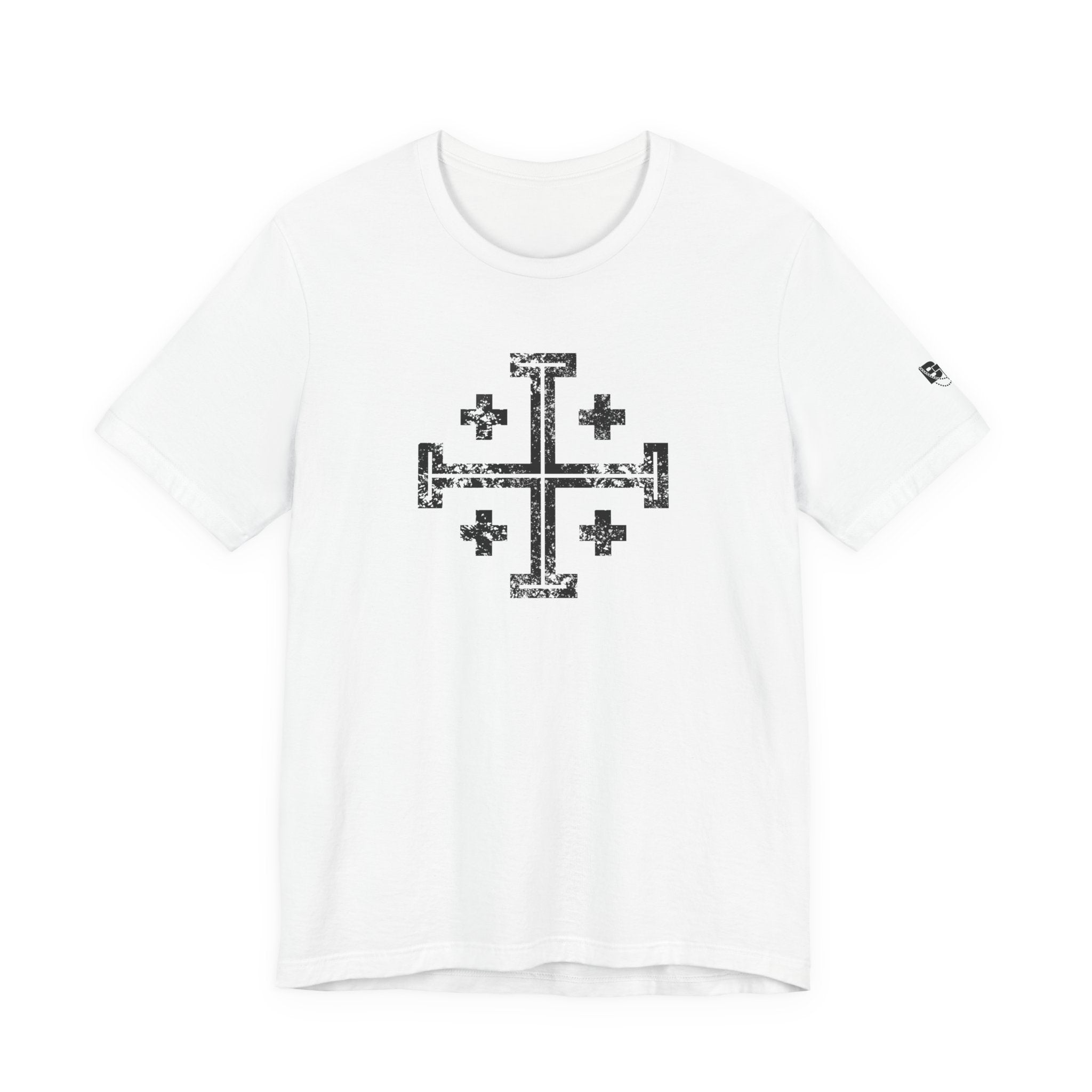 Jerusalem Cross T‑Shirt — Distressed Christian Cross Graphic Tee