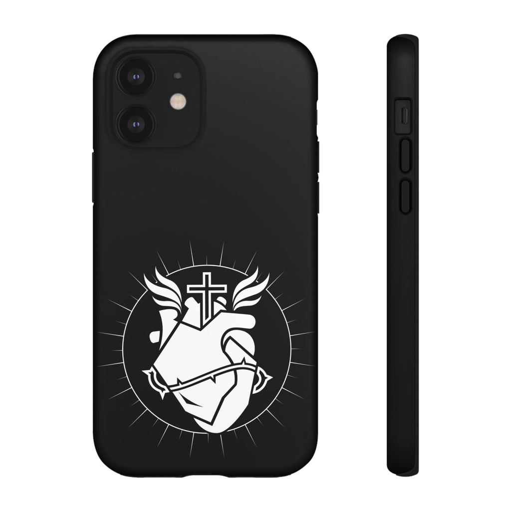 Sacred Heart Cross Phone Case — Faith-Inspired Christian Armor for iPhone
