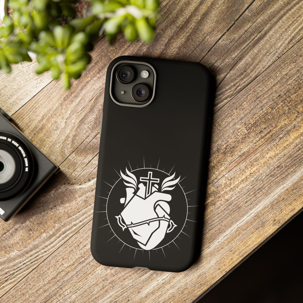 Sacred Heart Cross Phone Case — Faith-Inspired Christian Armor for iPhone