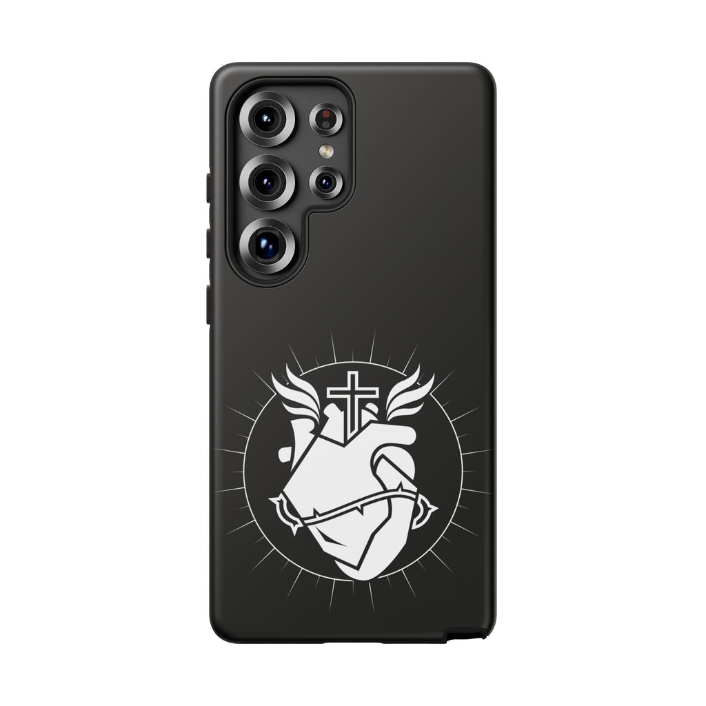 Sacred Heart Cross Phone Case — Faith-Inspired Christian Armor for iPhone