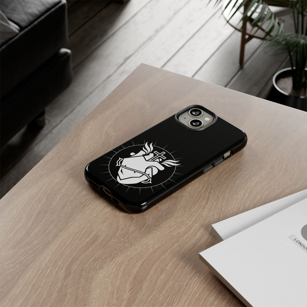 Sacred Heart Cross Phone Case — Faith-Inspired Christian Armor for iPhone