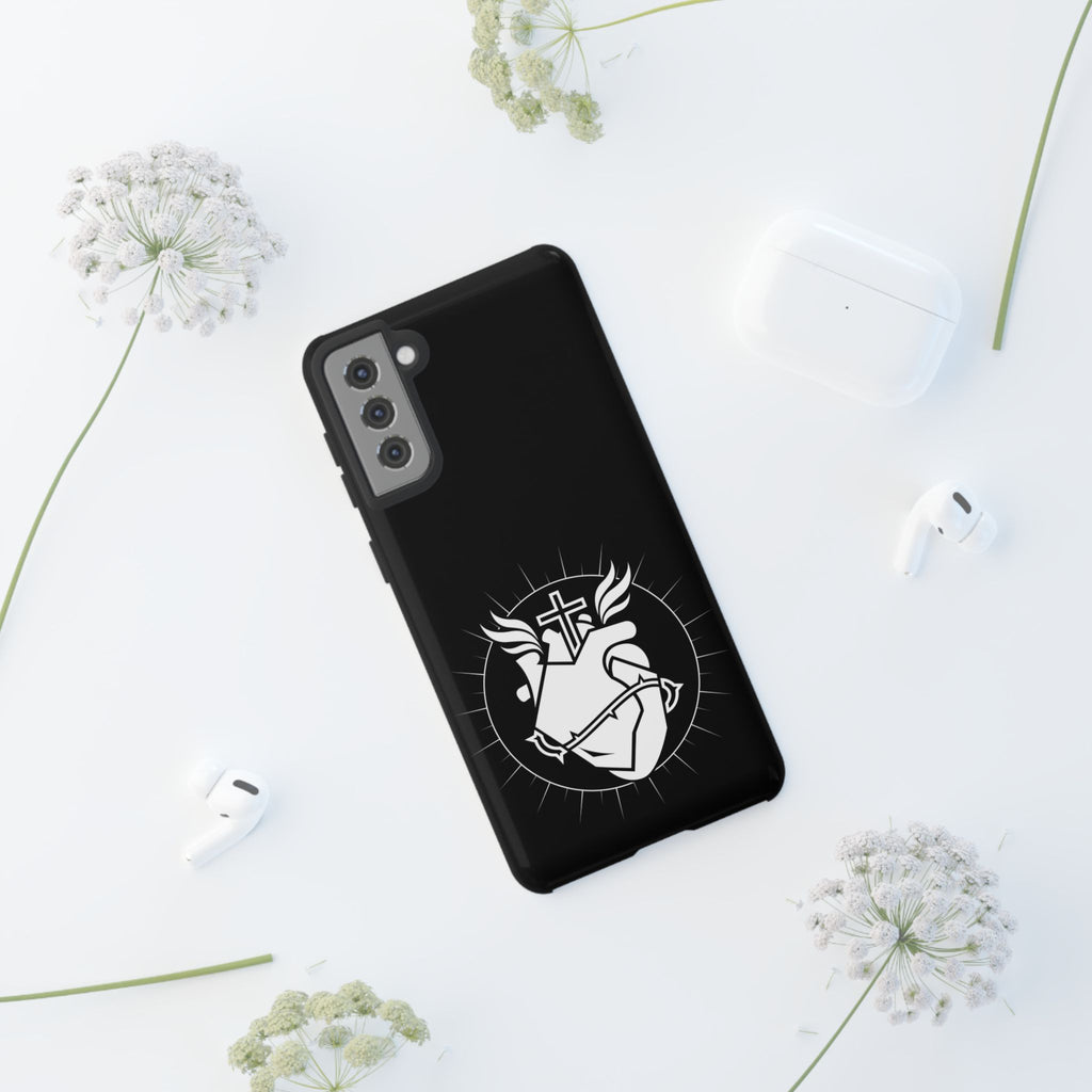 Sacred Heart Cross Phone Case — Faith-Inspired Christian Armor for iPhone