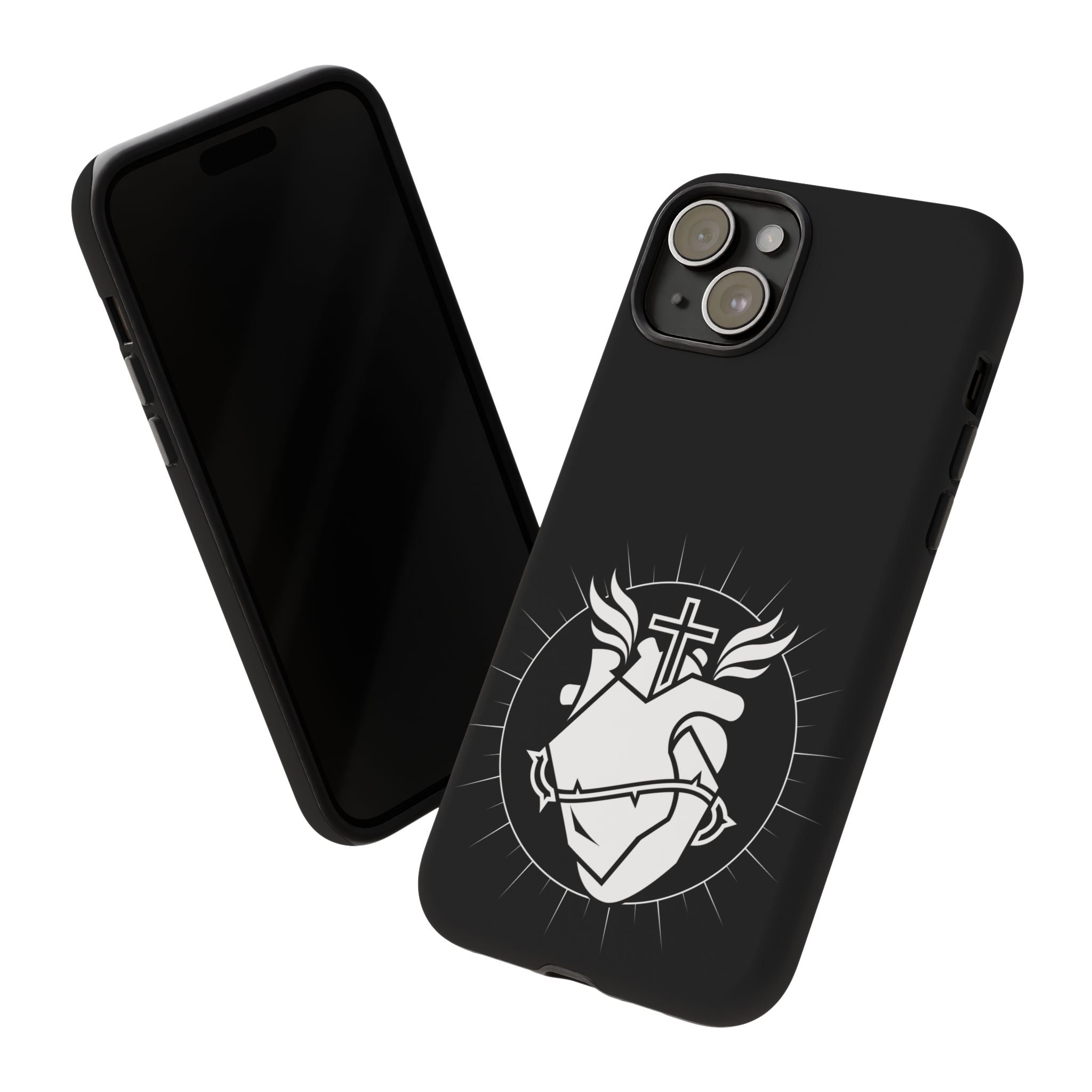 Sacred Heart Cross Phone Case — Faith-Inspired Christian Armor for iPhone