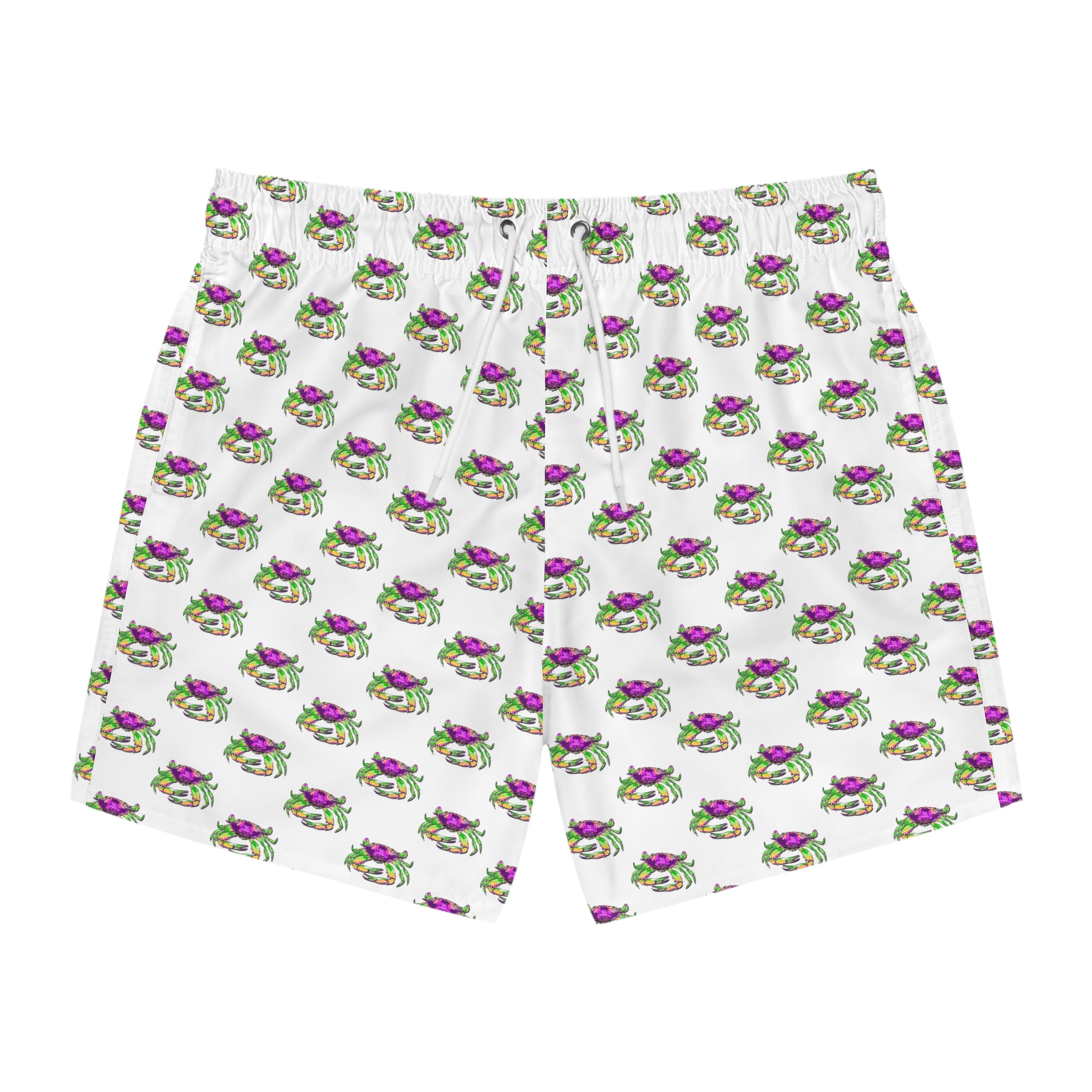 Mardi Gras Crab Pattern Swim Trunks