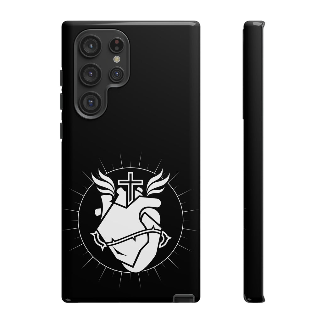 Sacred Heart Cross Phone Case — Faith-Inspired Christian Armor for iPhone
