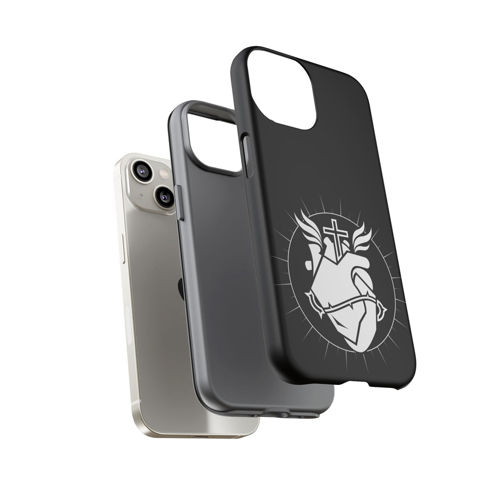 Sacred Heart Cross Phone Case — Faith-Inspired Christian Armor for iPhone