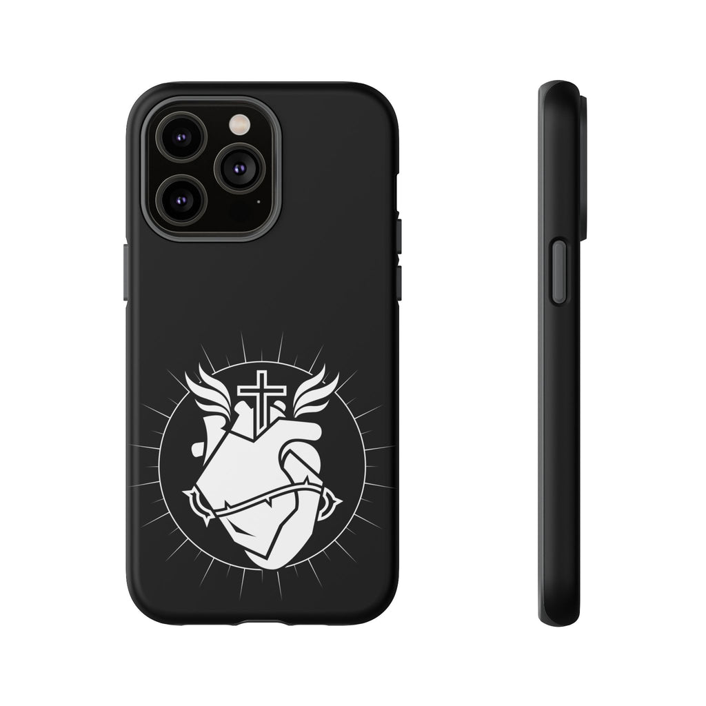 Sacred Heart Cross Phone Case — Faith-Inspired Christian Armor for iPhone