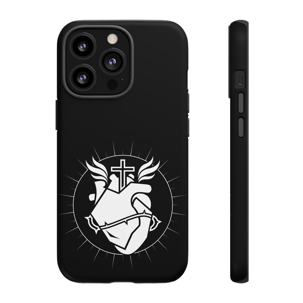 Sacred Heart Cross Phone Case — Faith-Inspired Christian Armor for iPhone