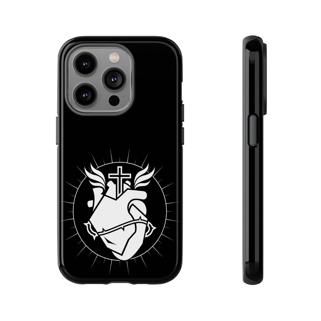 Sacred Heart Cross Phone Case — Faith-Inspired Christian Armor for iPhone