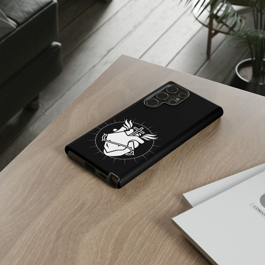 Sacred Heart Cross Phone Case — Faith-Inspired Christian Armor for iPhone