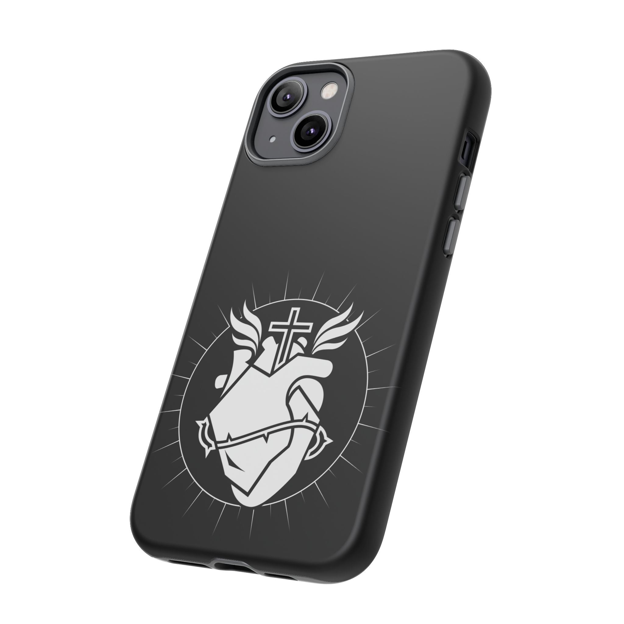 Sacred Heart Cross Phone Case — Faith-Inspired Christian Armor for iPhone