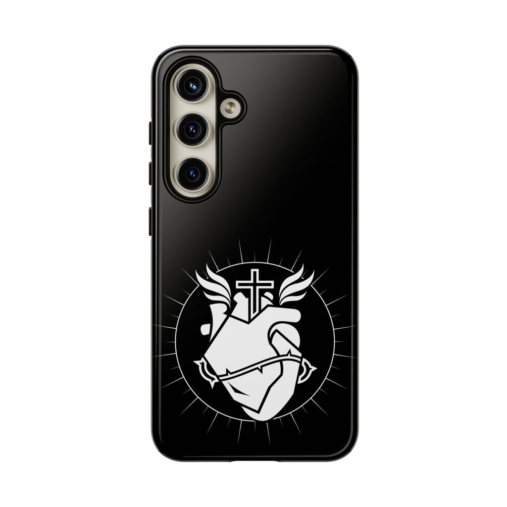 Sacred Heart Cross Phone Case — Faith-Inspired Christian Armor for iPhone