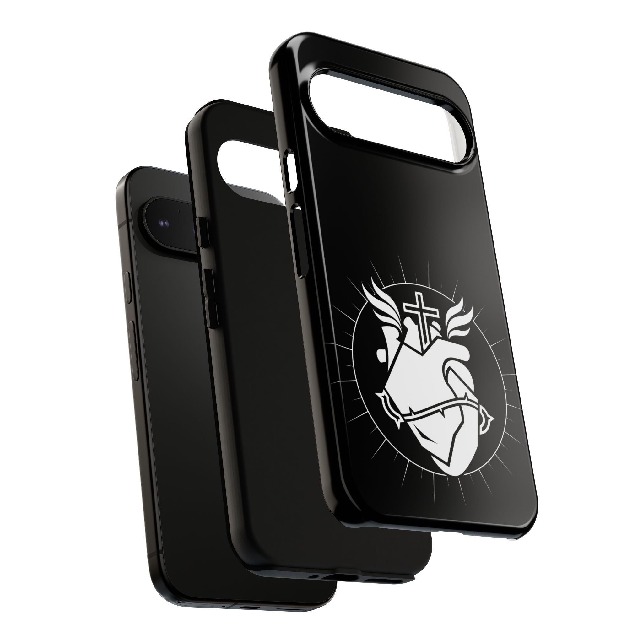 Sacred Heart Cross Phone Case — Faith-Inspired Christian Armor for iPhone