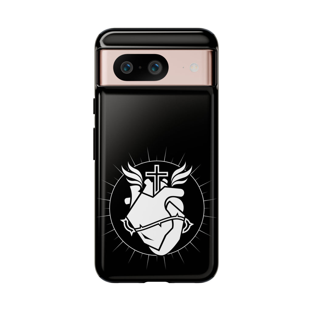 Sacred Heart Cross Phone Case — Faith-Inspired Christian Armor for iPhone