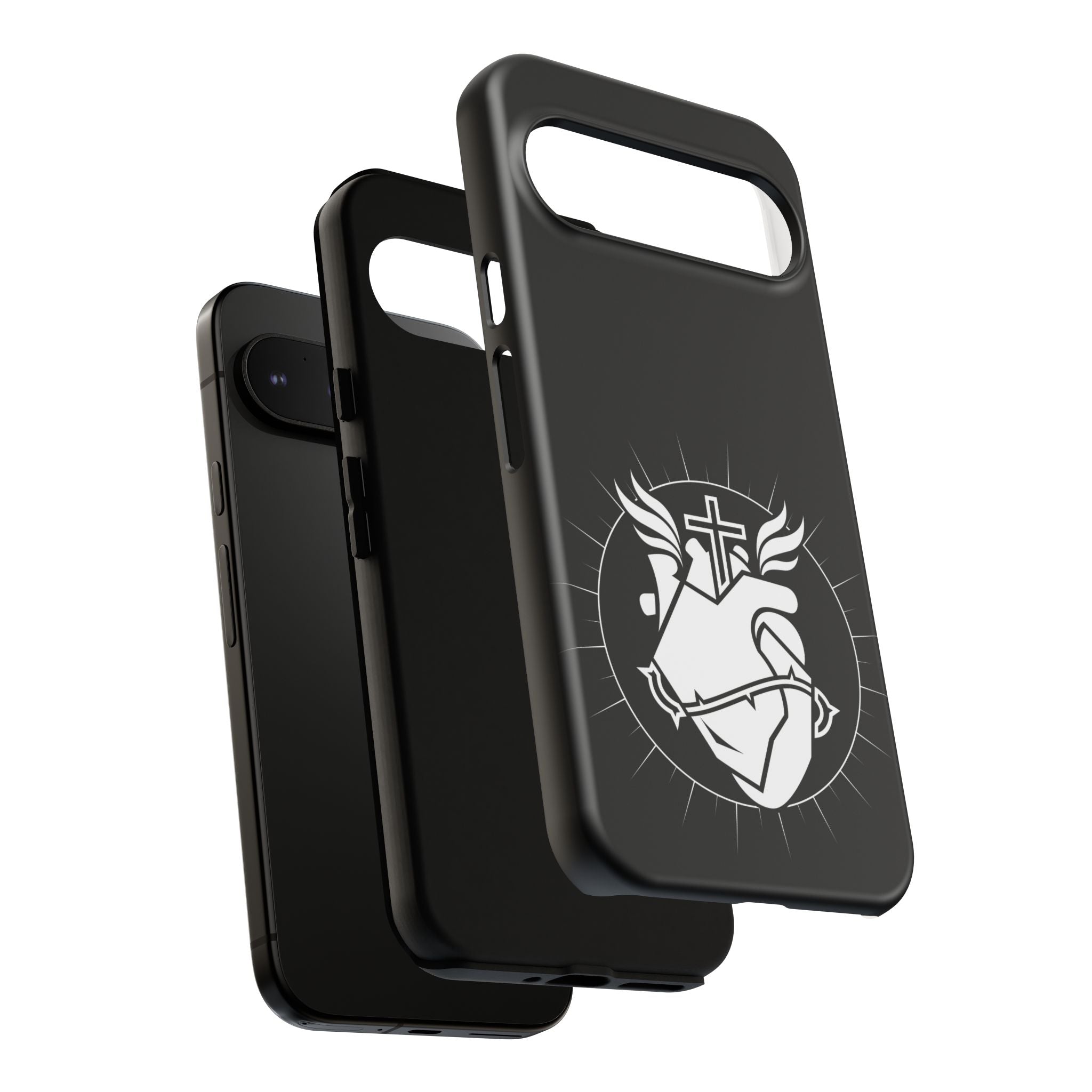 Sacred Heart Cross Phone Case — Faith-Inspired Christian Armor for iPhone