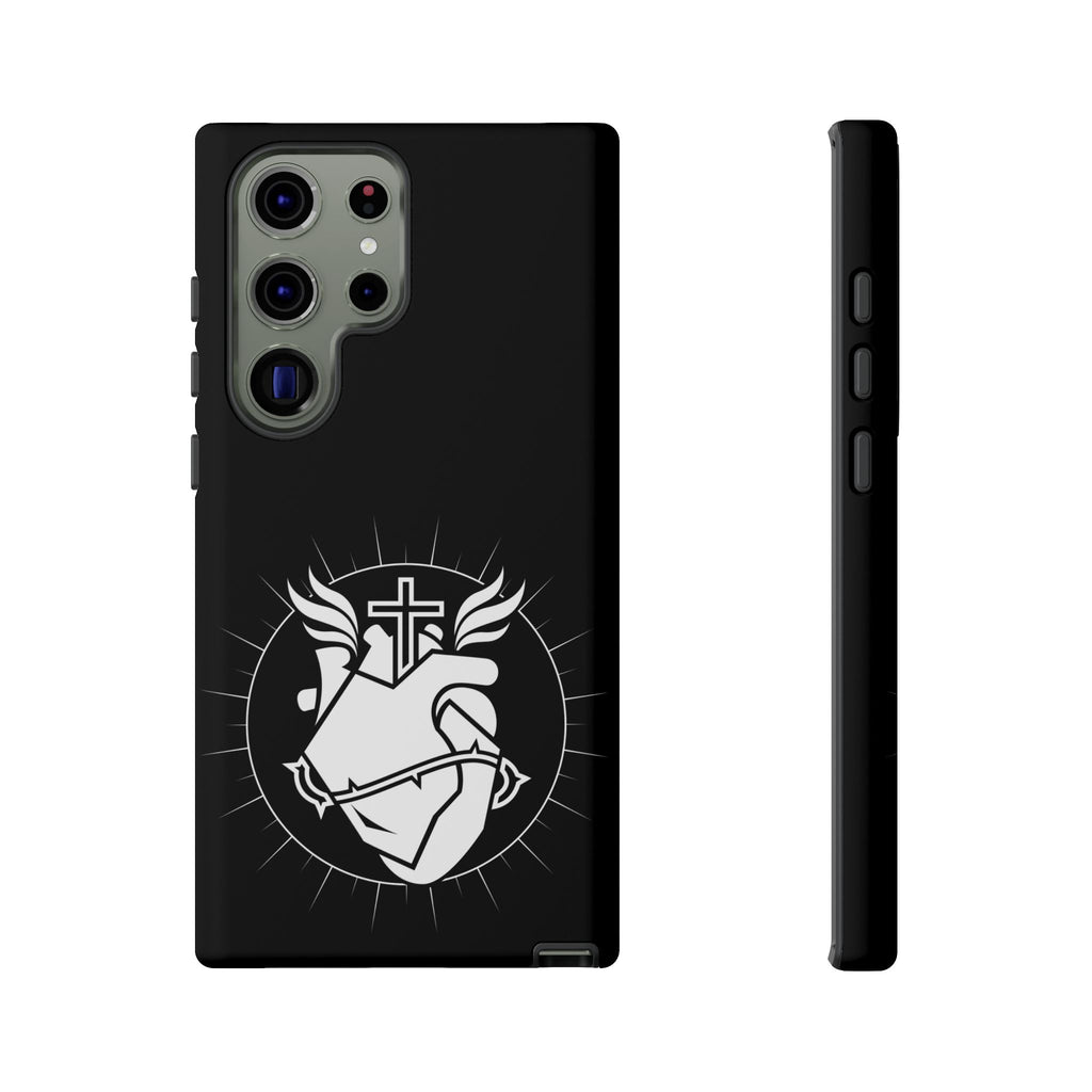 Sacred Heart Cross Phone Case — Faith-Inspired Christian Armor for iPhone