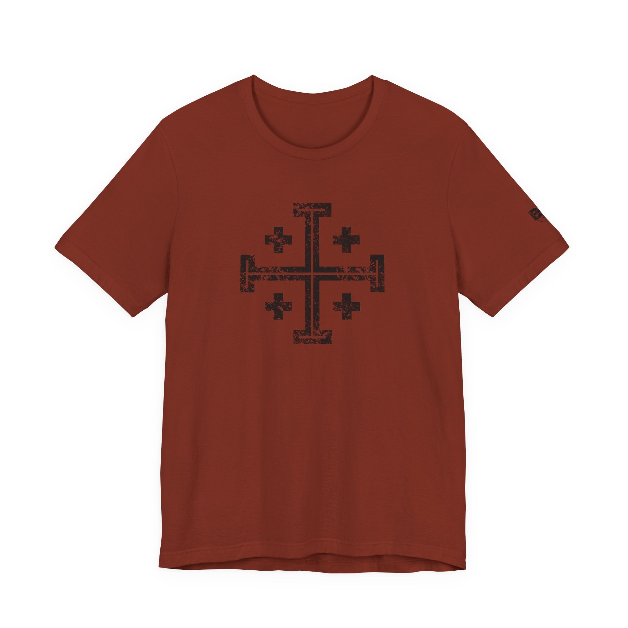 Jerusalem Cross T‑Shirt — Distressed Christian Cross Graphic Tee