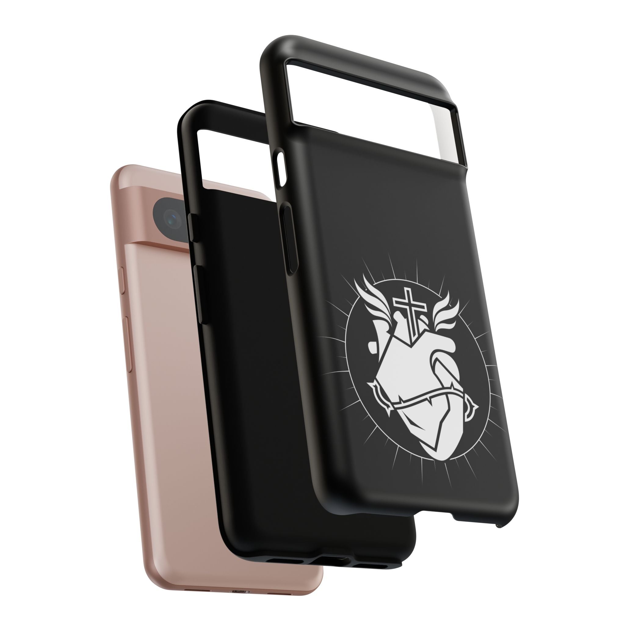 Sacred Heart Cross Phone Case — Faith-Inspired Christian Armor for iPhone