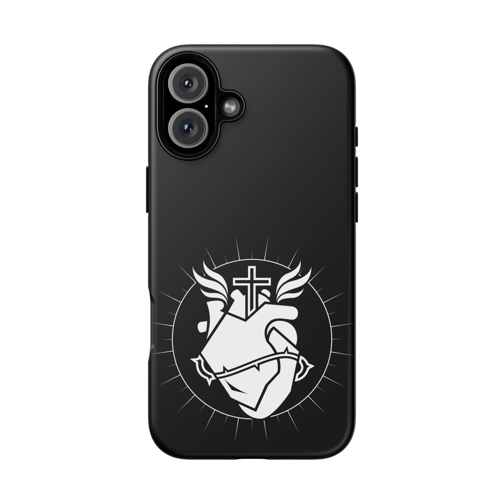 Sacred Heart Cross Phone Case — Faith-Inspired Christian Armor for iPhone