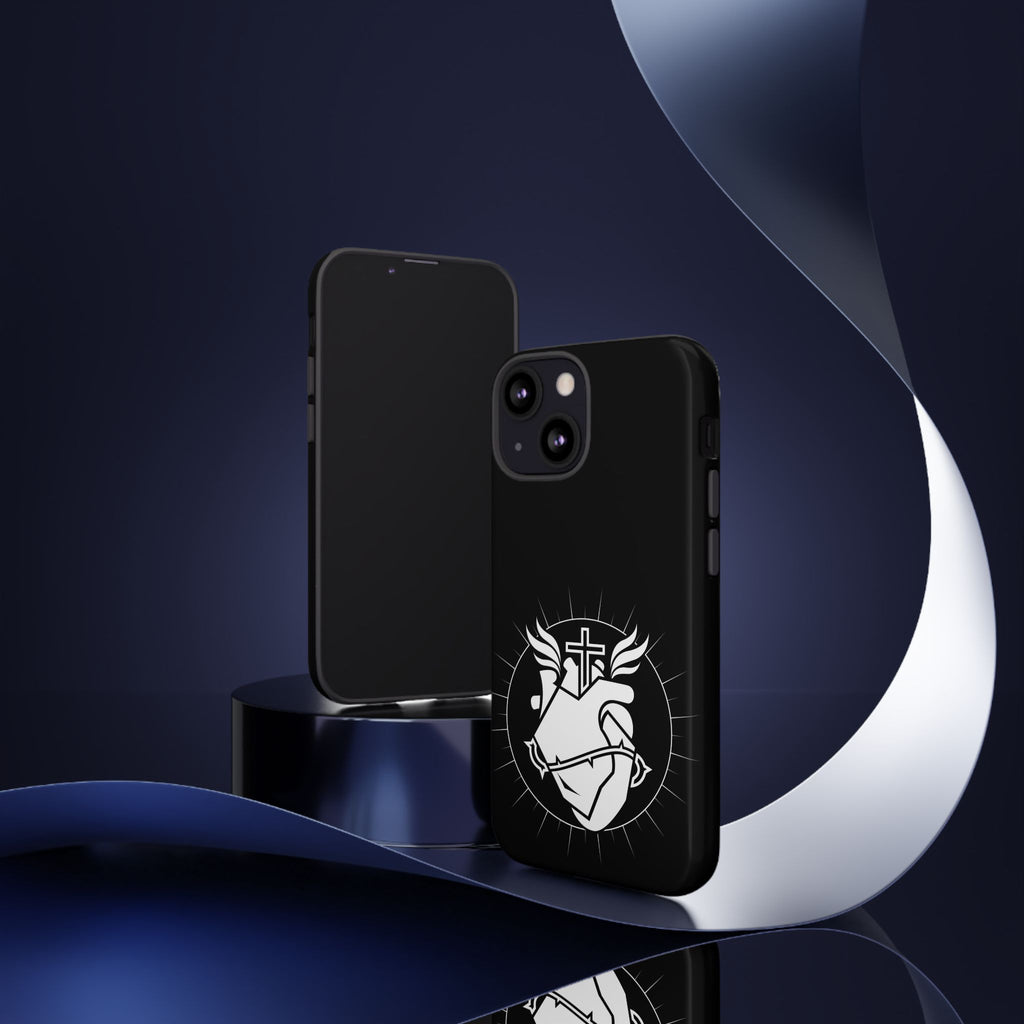 Sacred Heart Cross Phone Case — Faith-Inspired Christian Armor for iPhone