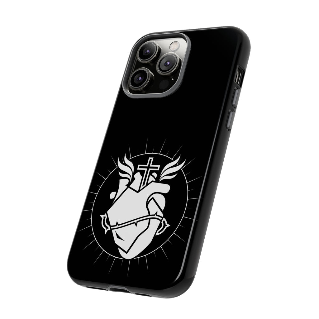 Sacred Heart Cross Phone Case — Faith-Inspired Christian Armor for iPhone