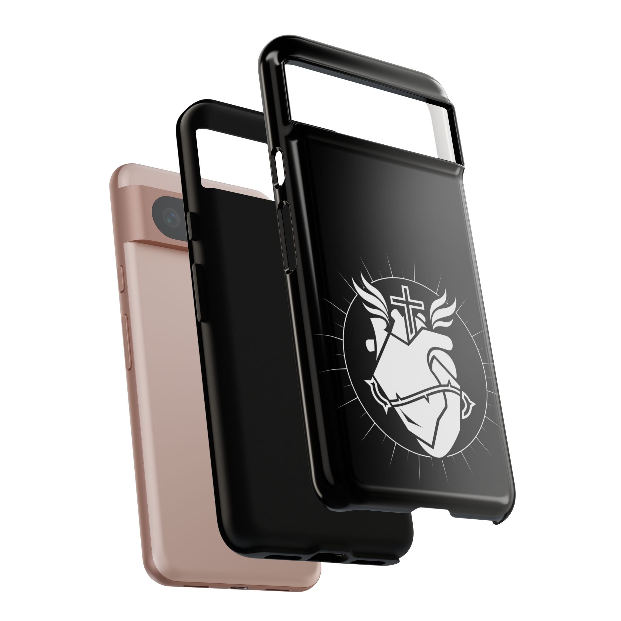 Sacred Heart Cross Phone Case — Faith-Inspired Christian Armor for iPhone