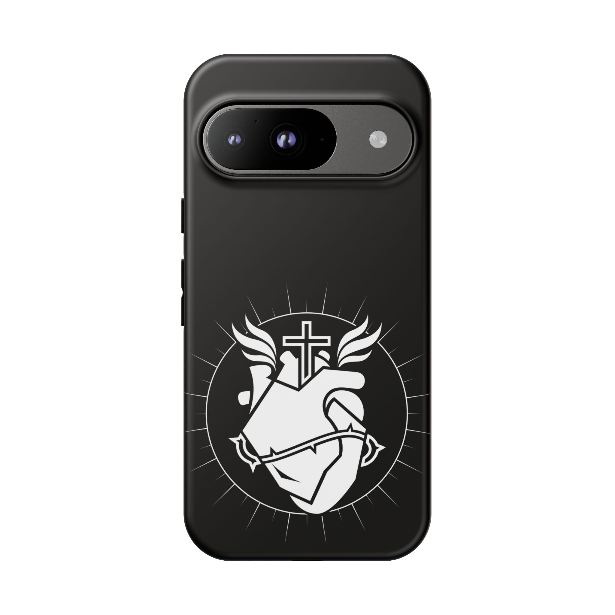 Sacred Heart Cross Phone Case — Faith-Inspired Christian Armor for iPhone