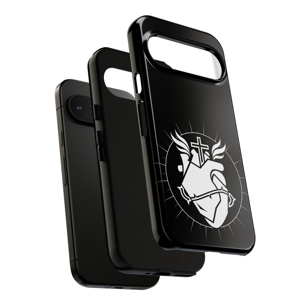 Sacred Heart Cross Phone Case — Faith-Inspired Christian Armor for iPhone