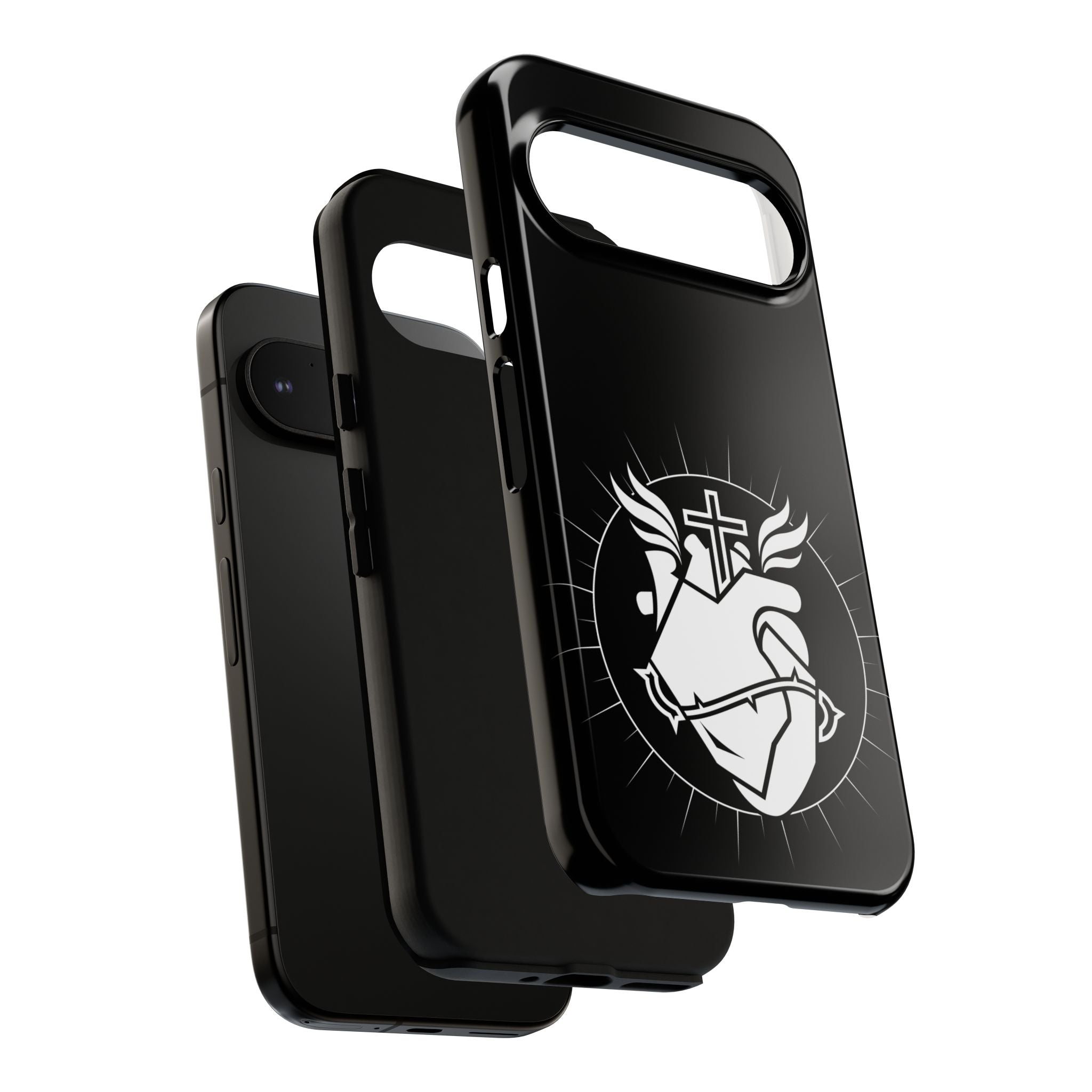 Sacred Heart Cross Phone Case — Faith-Inspired Christian Armor for iPhone