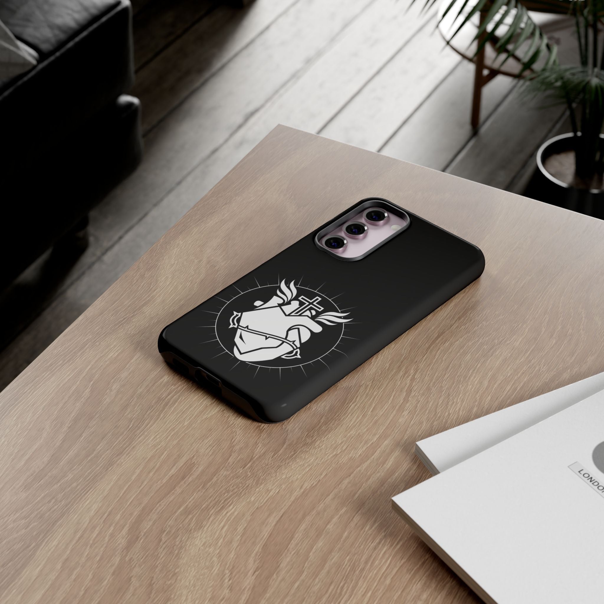 Sacred Heart Cross Phone Case — Faith-Inspired Christian Armor for iPhone