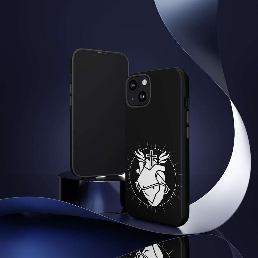 Sacred Heart Cross Phone Case — Faith-Inspired Christian Armor for iPhone