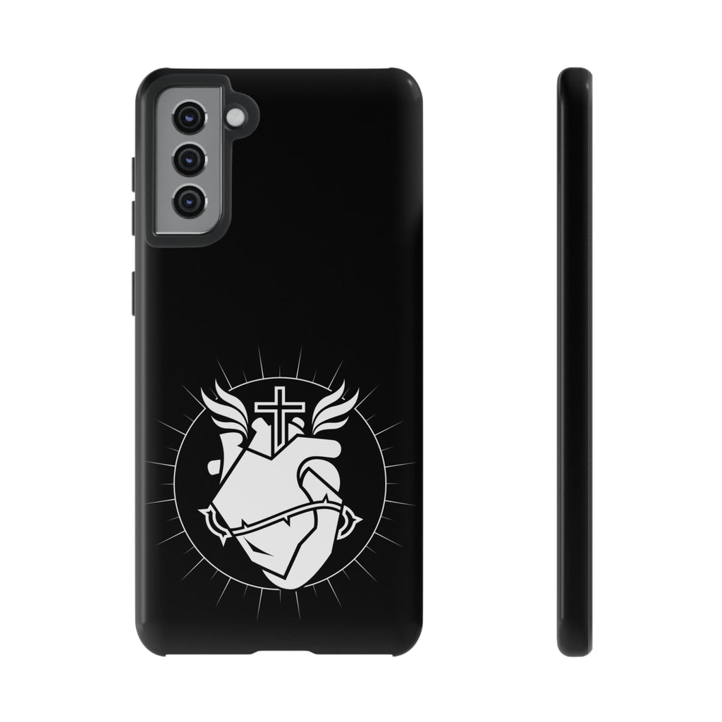 Sacred Heart Cross Phone Case — Faith-Inspired Christian Armor for iPhone