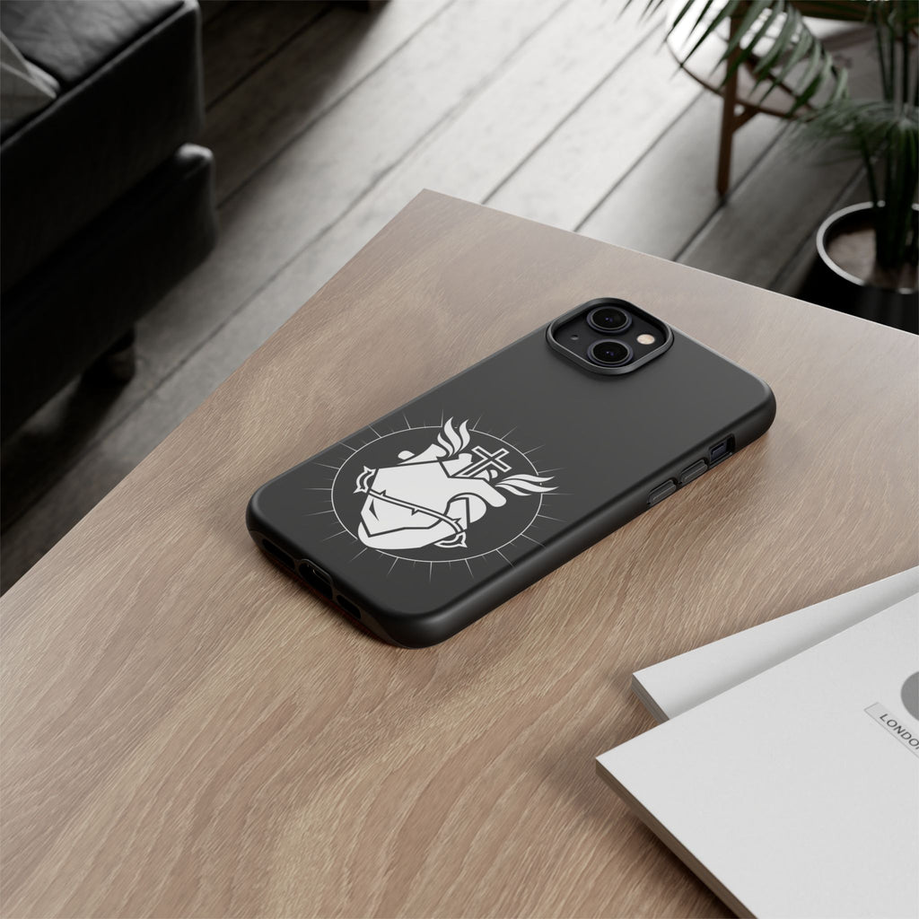 Sacred Heart Cross Phone Case — Faith-Inspired Christian Armor for iPhone