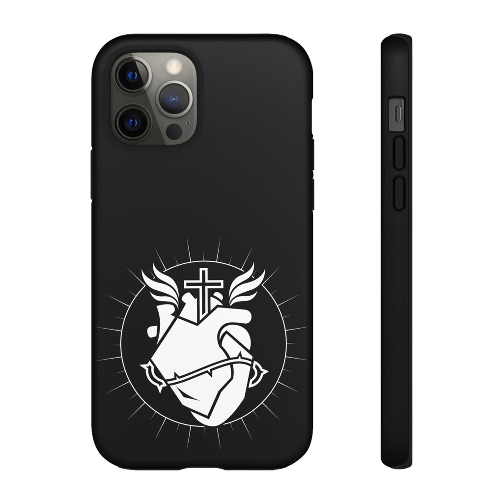 Sacred Heart Cross Phone Case — Faith-Inspired Christian Armor for iPhone