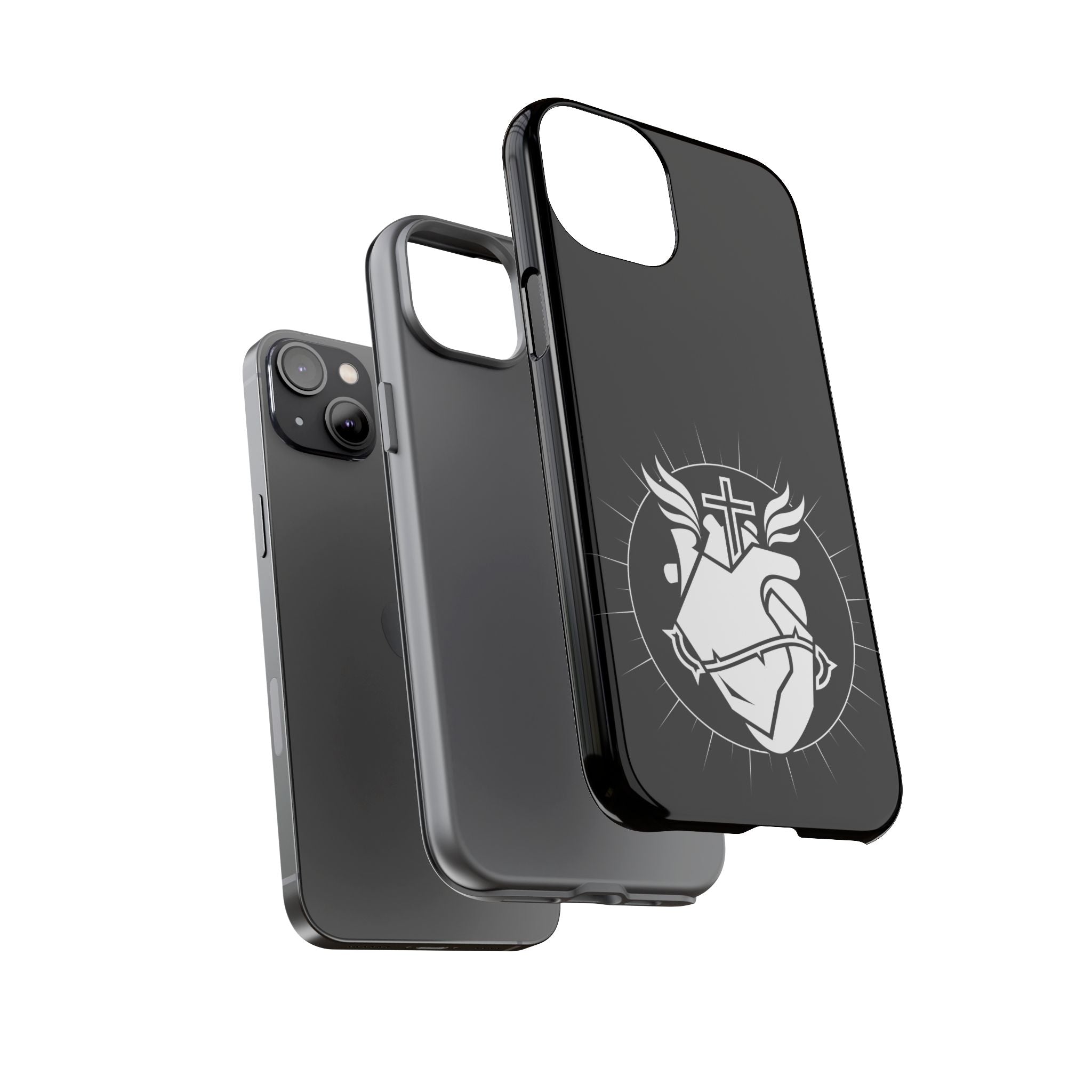 Sacred Heart Cross Phone Case — Faith-Inspired Christian Armor for iPhone