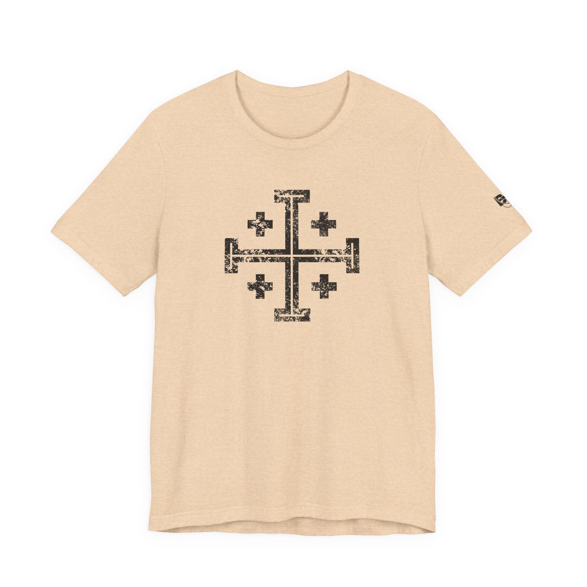 Jerusalem Cross T‑Shirt — Distressed Christian Cross Graphic Tee