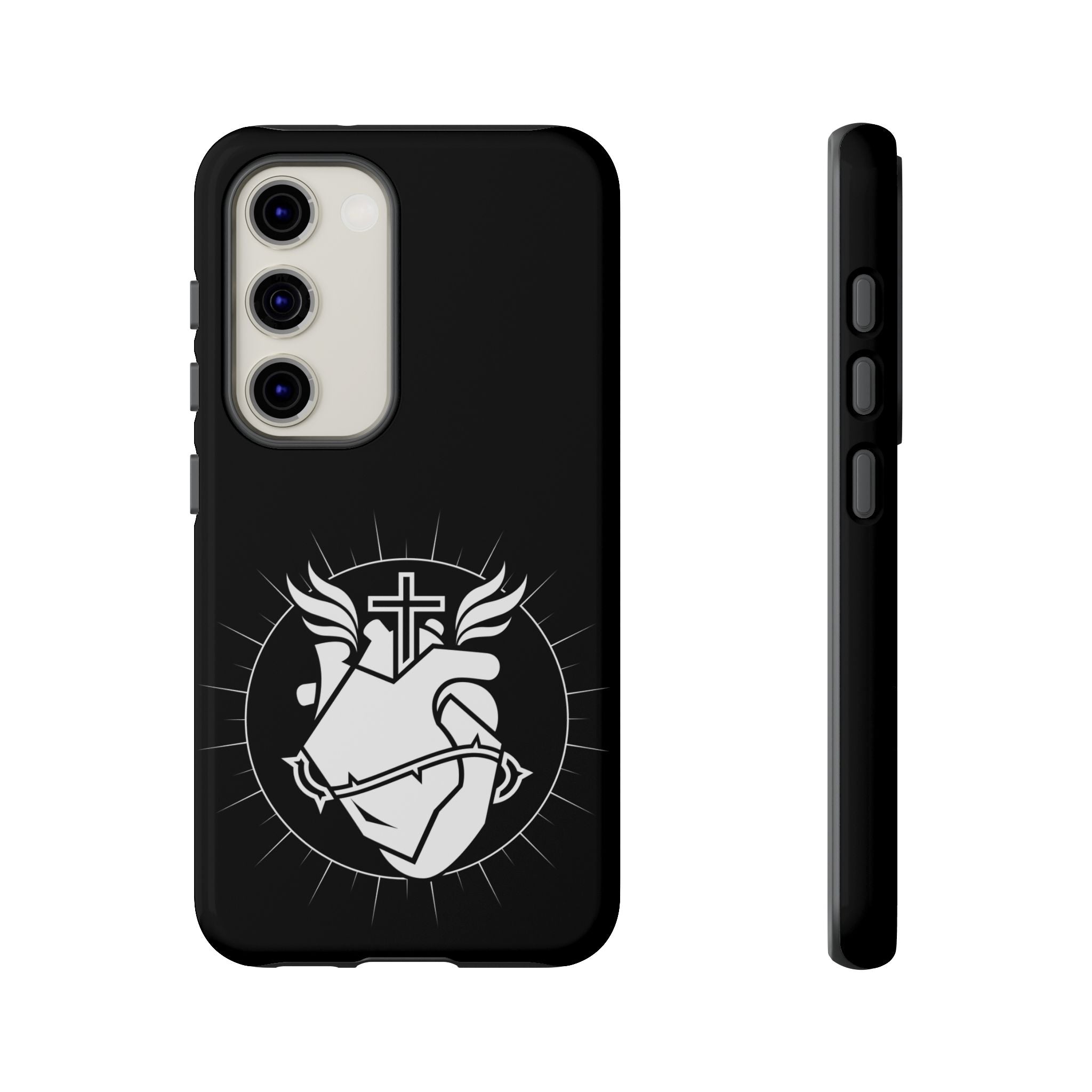 Sacred Heart Cross Phone Case — Faith-Inspired Christian Armor for iPhone