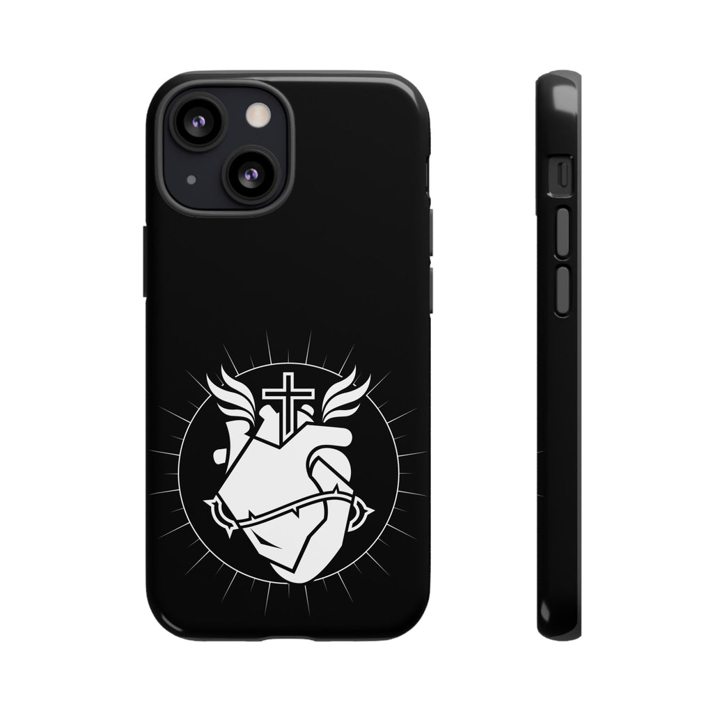 Sacred Heart Cross Phone Case — Faith-Inspired Christian Armor for iPhone