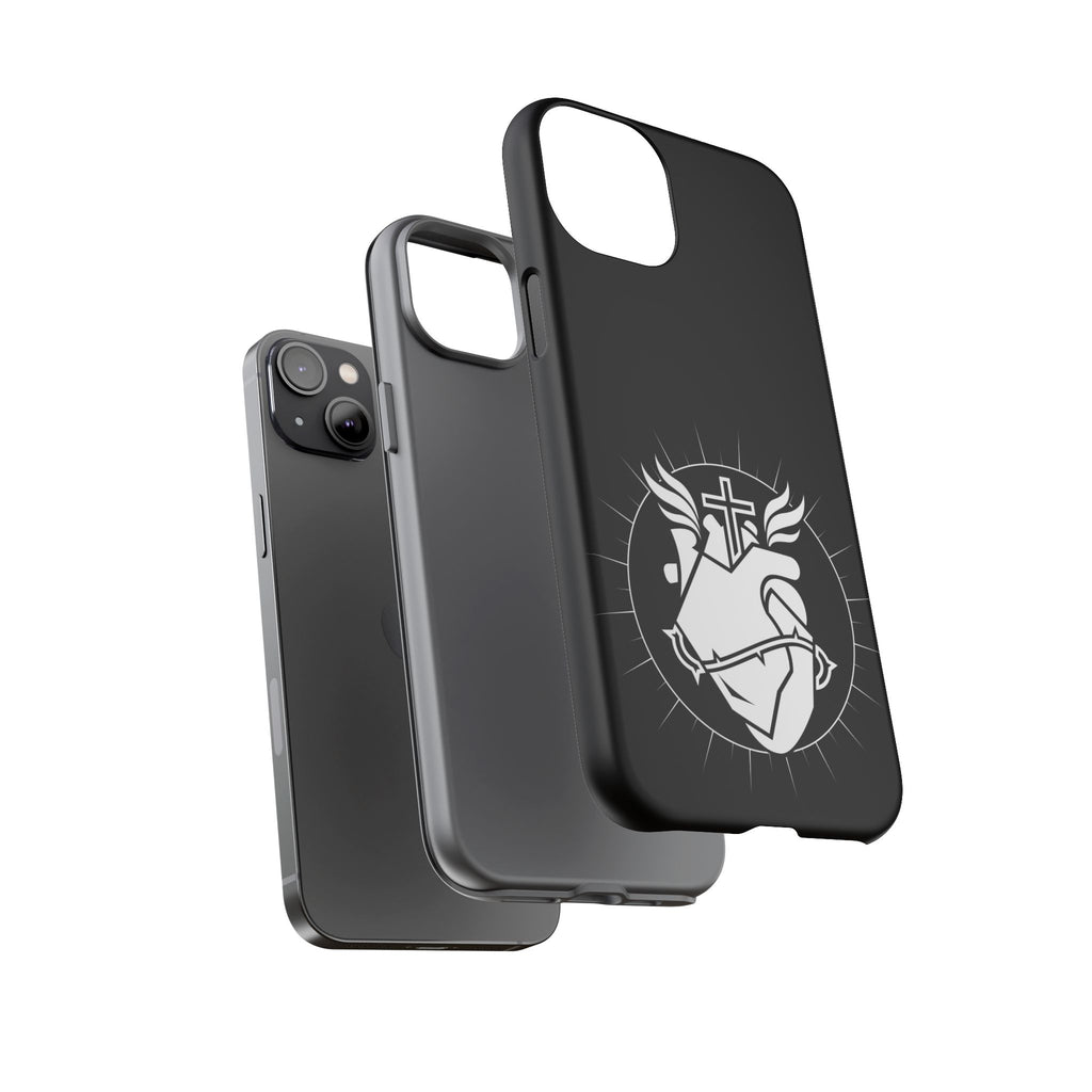 Sacred Heart Cross Phone Case — Faith-Inspired Christian Armor for iPhone