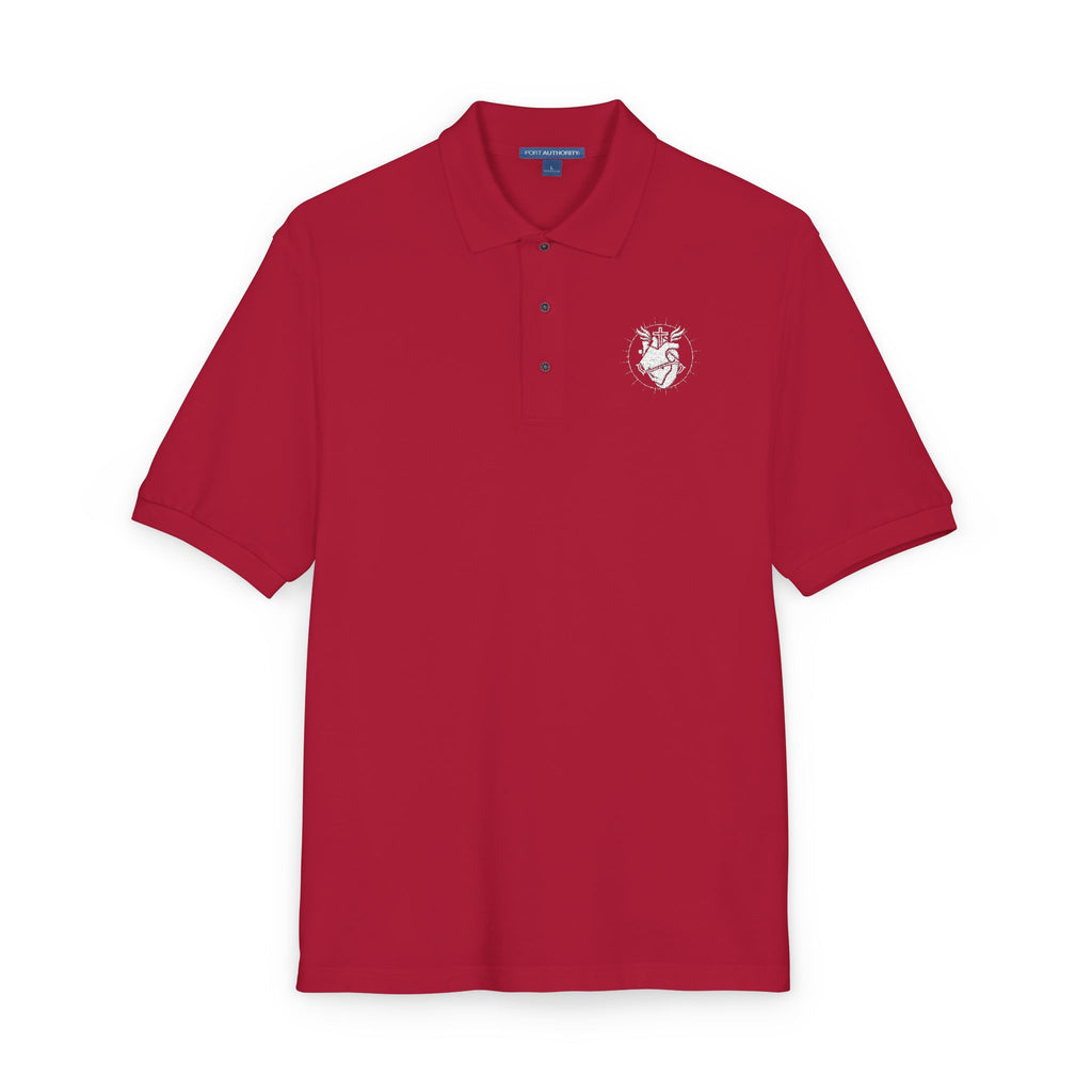 Embroidered Heart Crest Polo Shirt — Subtle White Chest Logo