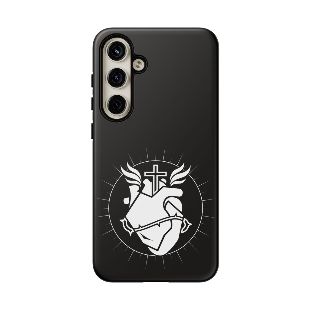 Sacred Heart Cross Phone Case — Faith-Inspired Christian Armor for iPhone
