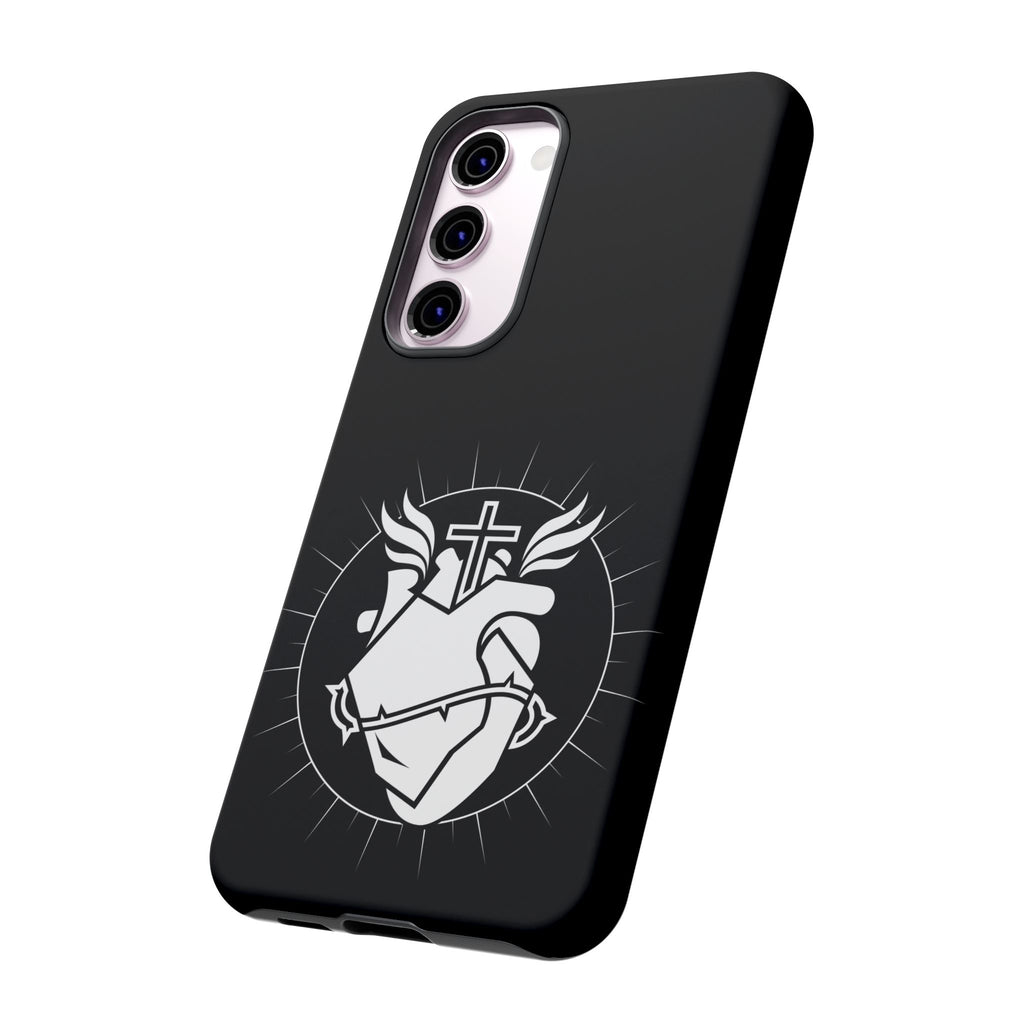 Sacred Heart Cross Phone Case — Faith-Inspired Christian Armor for iPhone