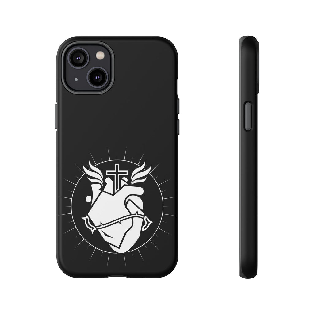 Sacred Heart Cross Phone Case — Faith-Inspired Christian Armor for iPhone