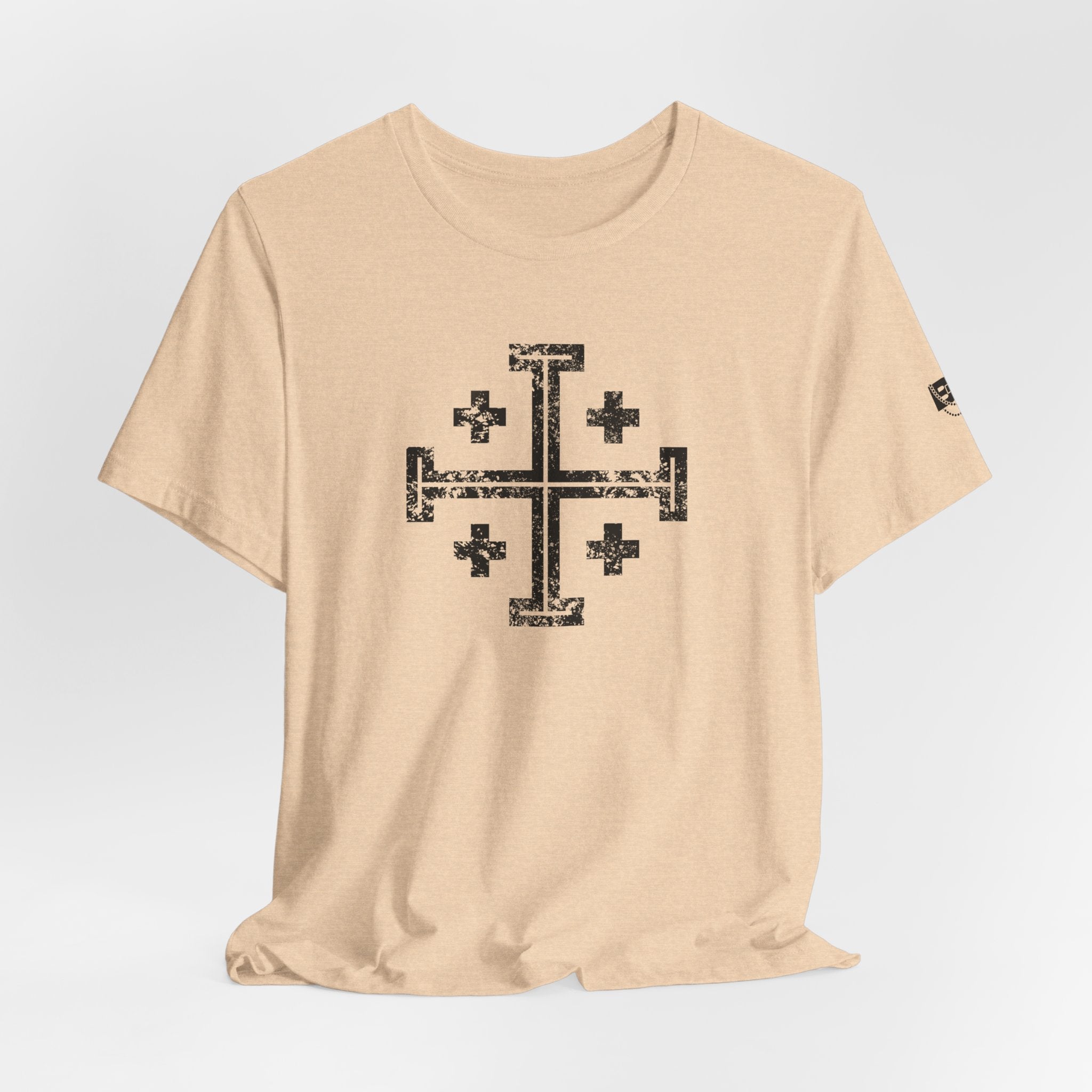 Jerusalem Cross T‑Shirt — Distressed Christian Cross Graphic Tee