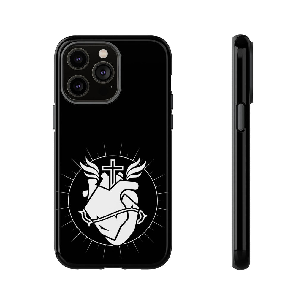 Sacred Heart Cross Phone Case — Faith-Inspired Christian Armor for iPhone