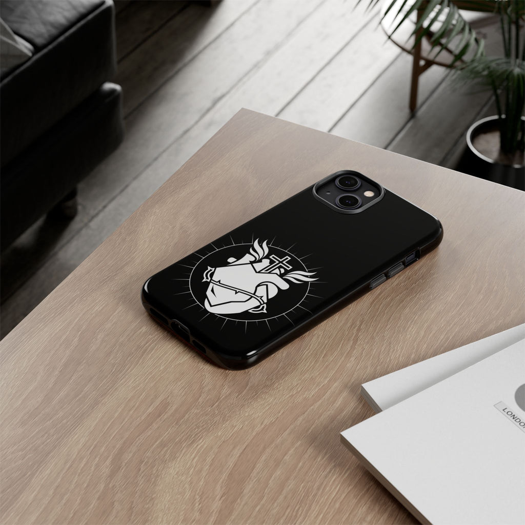 Sacred Heart Cross Phone Case — Faith-Inspired Christian Armor for iPhone