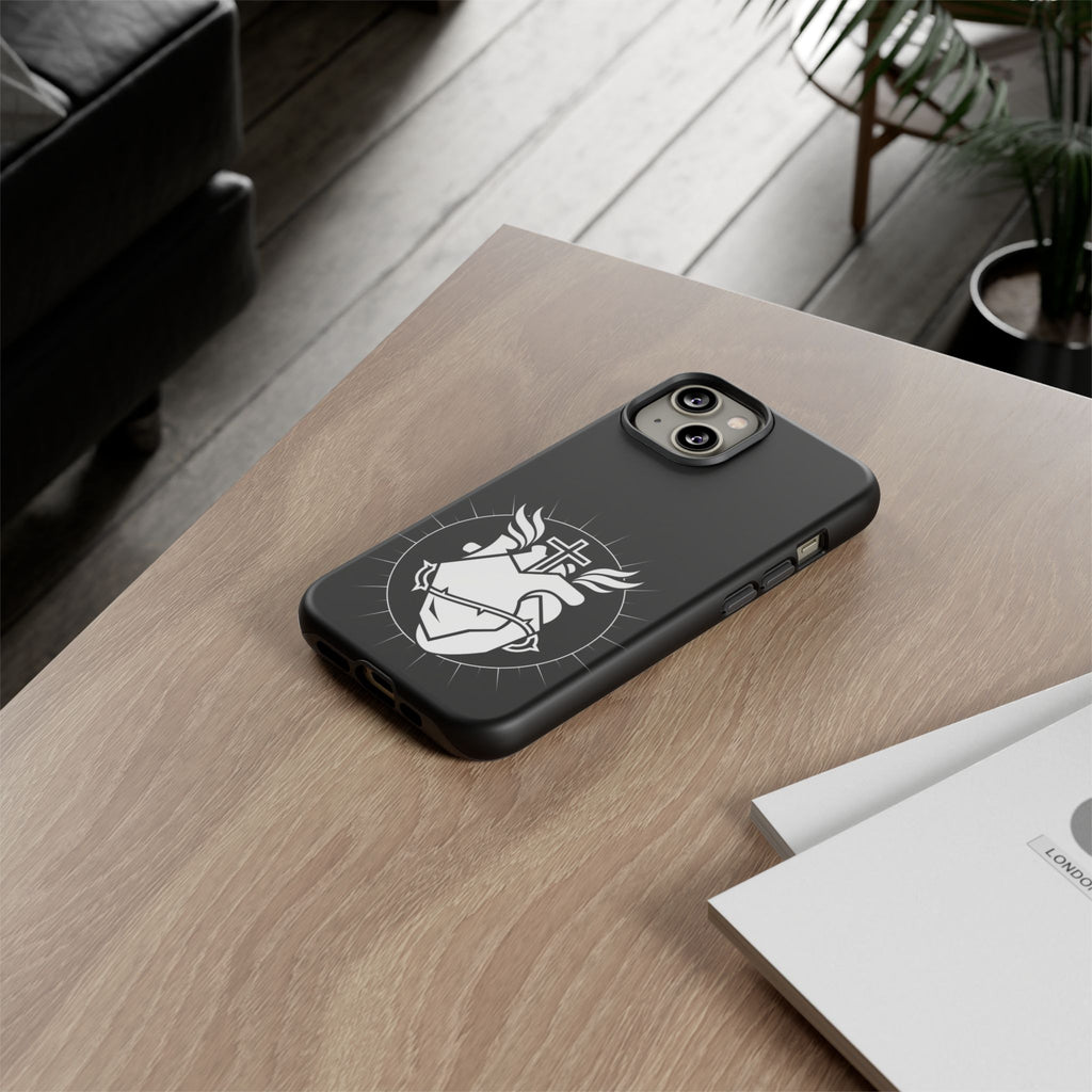 Sacred Heart Cross Phone Case — Faith-Inspired Christian Armor for iPhone