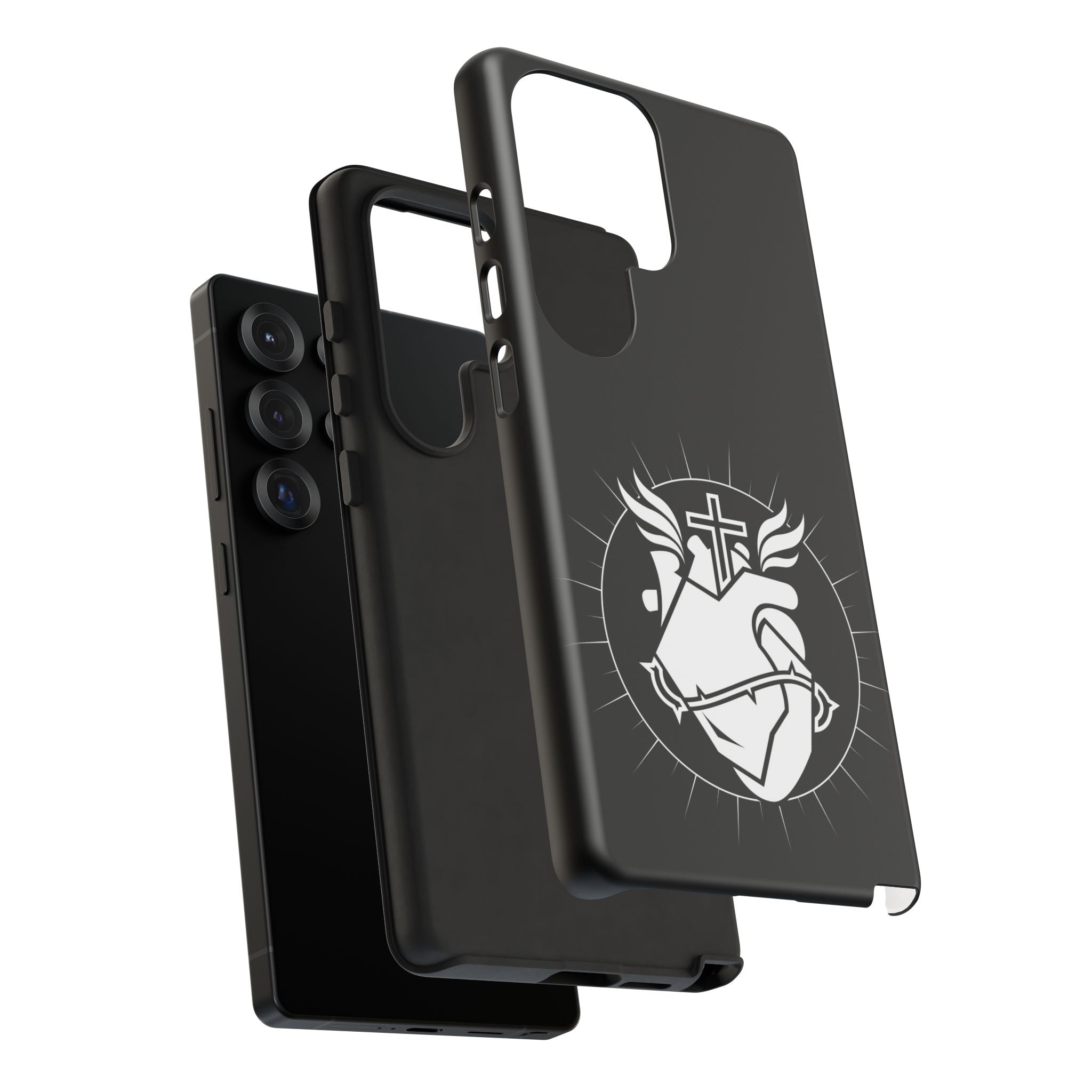 Sacred Heart Cross Phone Case — Faith-Inspired Christian Armor for iPhone