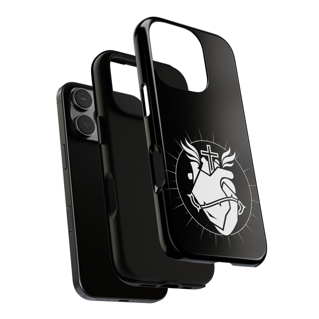 Sacred Heart Cross Phone Case — Faith-Inspired Christian Armor for iPhone
