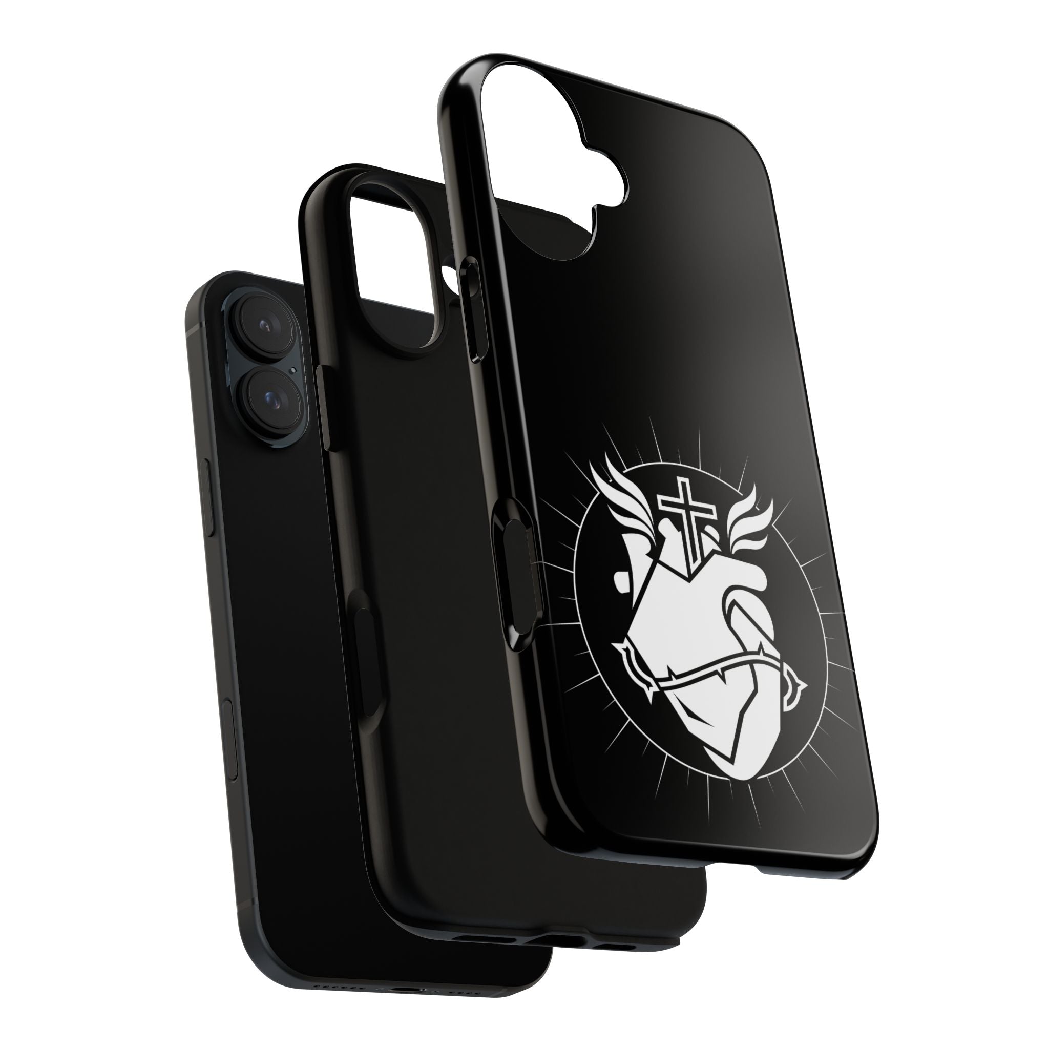 Sacred Heart Cross Phone Case — Faith-Inspired Christian Armor for iPhone